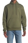 Champion Power Blend Fleece Pullover Hoodie In Cargo Oliv