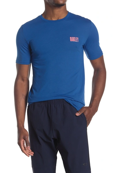 Oakley Usa Logo T-shirt In Electric Shade