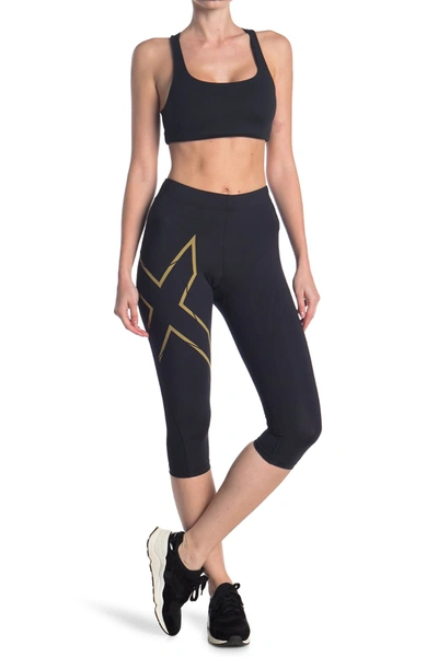 2xu Mcs Run Compression 3/4 Tights In Blk/grf