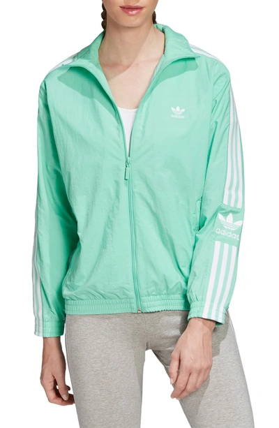 Adidas Originals Lock Up Triple Stripe Track Jacket In Prism Mint/ White