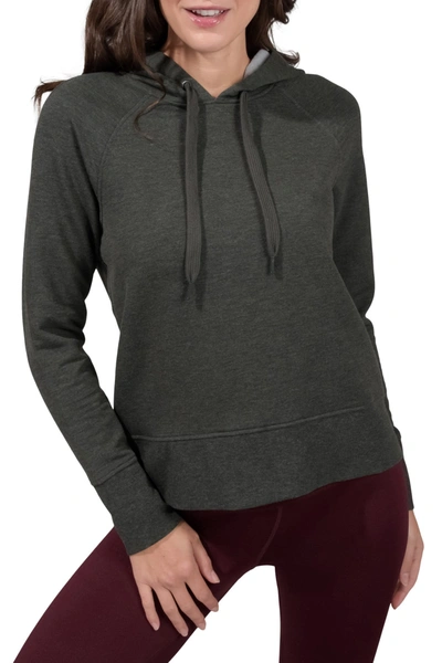 90 Degree By Reflex Butter Hoodie Long Sleeve Top In Htr.ashy Moss