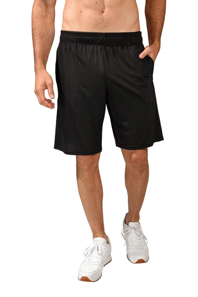 90 Degree By Reflex Embossed Basketball Shorts In P4 Black