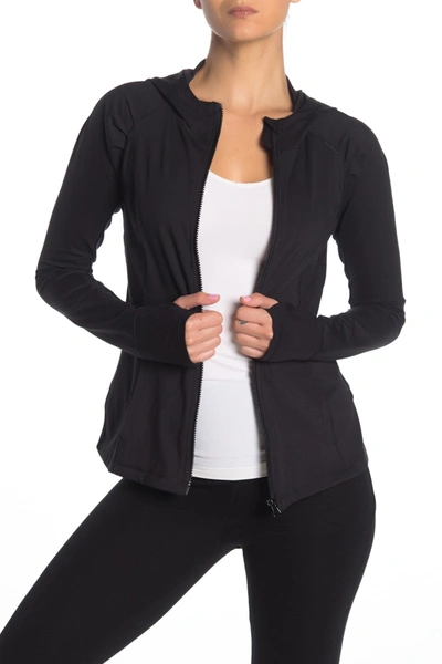 90 Degree By Reflex Slim Fit Hooded Zip Jacket In Black