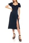 Alexia Admor Gracie Sweetheart Slit Dress In Navy