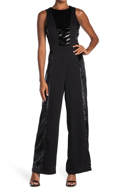 Adelyn Rae Molly Sleeveless Jumpsuit In Black