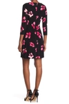 Tommy Hilfiger 3/4 Sleeve Jersey Knit Dress In Raspberry Multi