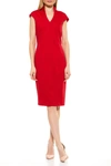 Alexia Admor Scuba Midi Sheath Dress In Brick Red