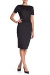 Alexia Admor Scuba Midi Sheath Dress In Black