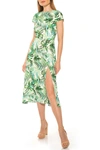 Alexia Admor Lily Crew Neck Midi Dress In Water Col Pa