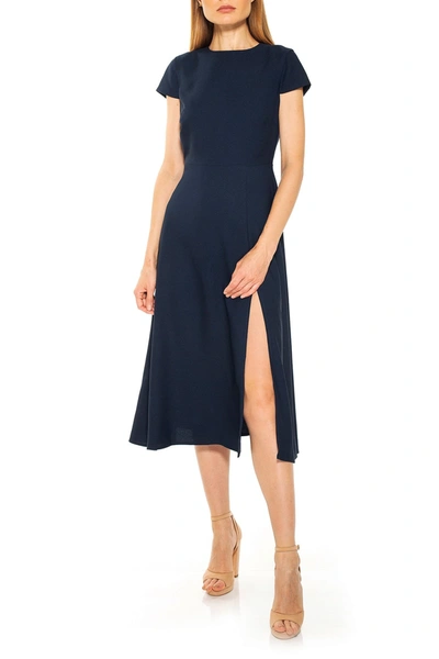 Alexia Admor Women's Lily High-slit Midi Dress In Navy
