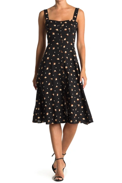 Weworewhat Harper Printed Button Front Dress In Black