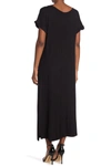 A.calin Short Sleeve Midi Dress In Black