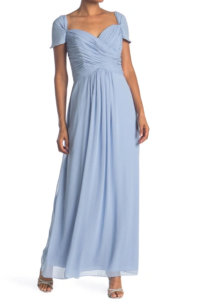 Dessy Collection Ruched Chiffon Dress In Cloudy