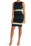 Tommy Hilfiger Colorblock Stripe Crepe Sheath Dress In Sk Cap/cyp