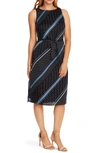 VINCE CAMUTO DIAGONAL STRIPE MIDI DRESS,193768427964