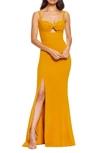 DRESS THE POPULATION BROOKE TWIST FRONT GOWN,843301173420