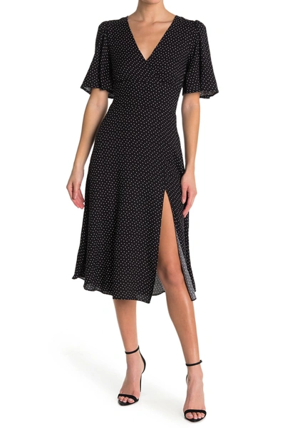 Afrm Ruthie Dress In Mini Noir Polka Dot