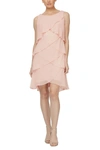 Slny Tulip Tier Chiffon Dress In Faded Rose