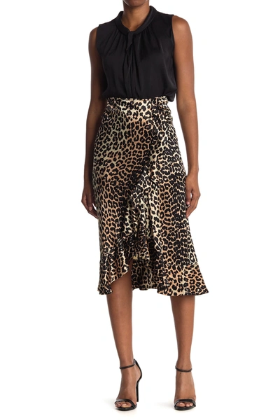 Ganni Heavy Leopard Satin Skirt