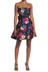 BETSEY JOHNSON FLORAL STRAPLESS FIT & FLARE DRESS,192523714134