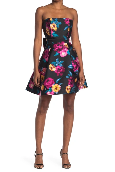 Betsey Johnson Floral Strapless Fit & Flare Dress In Fb1