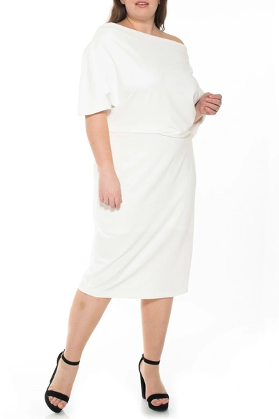 Alexia Admor Olivia Draped One Shoulder Sheath Dress In Cream