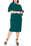 Alexia Admor Women's Olivia Draped One-shoulder Sheath Dress In Teal