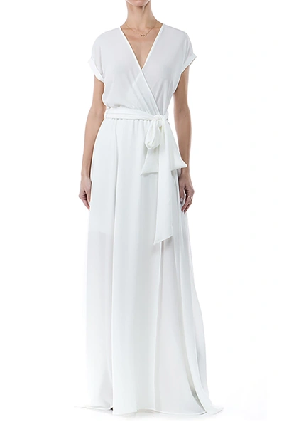 Meghan La Jasmine Wrap Maxi Dress In Ivory