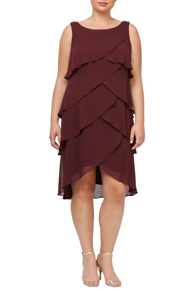 Slny Tiered Sleeveless Dress In Fig