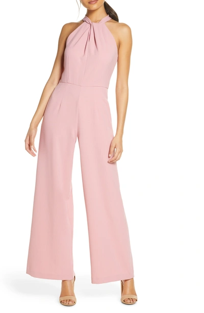 Julia Jordan Halter Neck Jumpsuit In Mauve