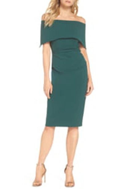 Vince Camuto Popover Cocktail Dress In Emerald