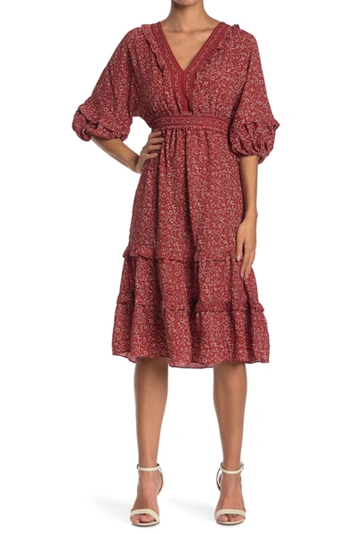 sachin and babi light blue dress Casual Eyelet Empire Waist 3/4 Sleeve Midi Dress main image 0