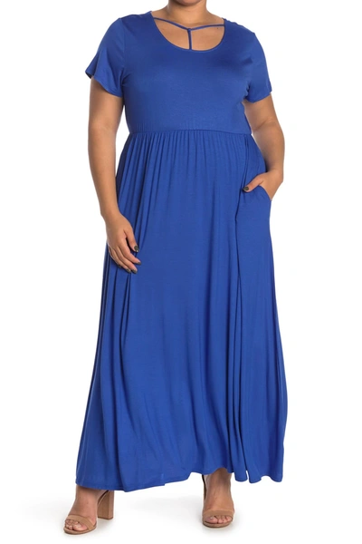 West Kei Knit Scoop Neck Maxi Dress In Blue