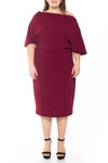 Alexia Admor Olivia Draped One Shoulder Sheath Dress In Red Maple