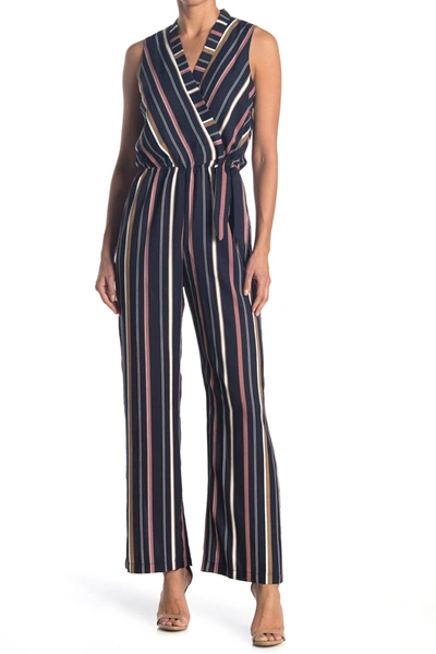 Adelyn Rae Blaire Woven Side Tie Jumpsuit In Multi