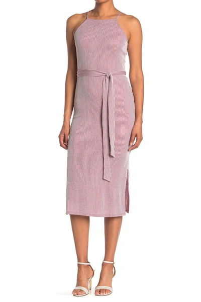 19 Cooper Sleeveless Stripe Print Knit Dress In Lilac