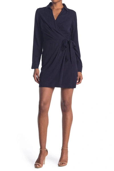 Adelyn Rae Wrap Dress In Dark Navy