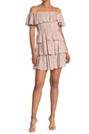 SPIRIT OF GRACE PRINTED TIERED MINI DRESS,768594590573