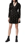 ALLSAINTS ROSI EMBROIDERED FLORAL LONG SLEEVE MINIDRESS,5059270410250