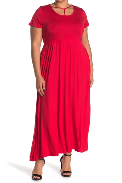 West Kei Knit Scoop Neck Maxi Dress In Red