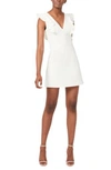 French Connection Whisper Ruffle Mini Dress In Smr White