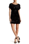 Vanity Room Crushed Velvet Cuffed Sleeve T-shirt Dress In Black