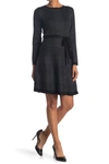 Max Studio Fit & Flare Sweater Dress In Bkchbxhb