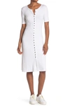 Stateside Rib Maxi Button Up Dress In White