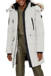 Noize Addie Quilted Faux Fur Trim Hooded Parka In Snow