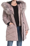 Noize Gigi Faux Fur Trim Quilted Parka In Sphinx