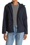 Helly Hansen Evie Hooded Waterproof Rain Jacket In Navy
