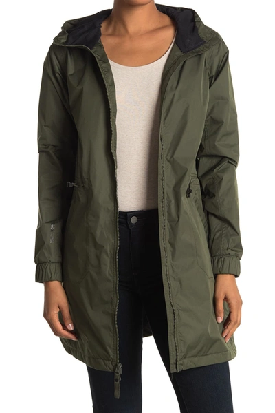 Helly Hansen Iona Hooded Waterproof Rain Jacket In Forest Night