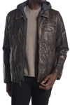 Levi's Faux Leather & Faux Shearling Hooded Jacket In Dark Brown