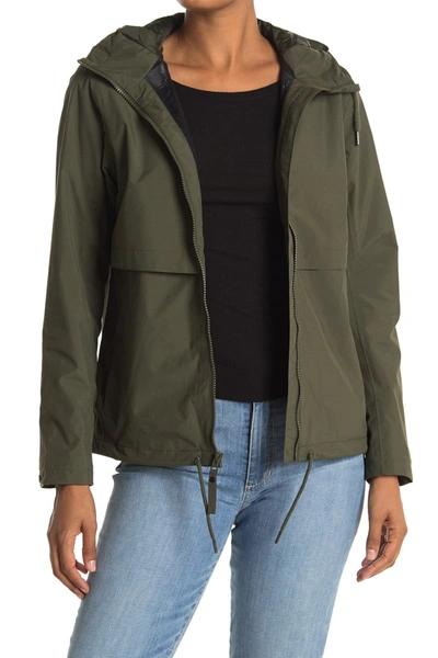 Helly Hansen Evie Hooded Waterproof Rain Jacket In Forest Night
